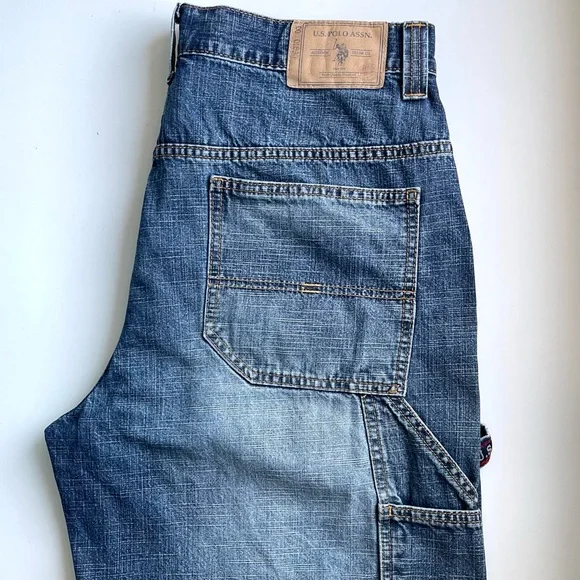 Vintage U.S. Polo Assn. Carpenter Shorts - Medium Stone Wash - Size 34 - Picture 4 of 11